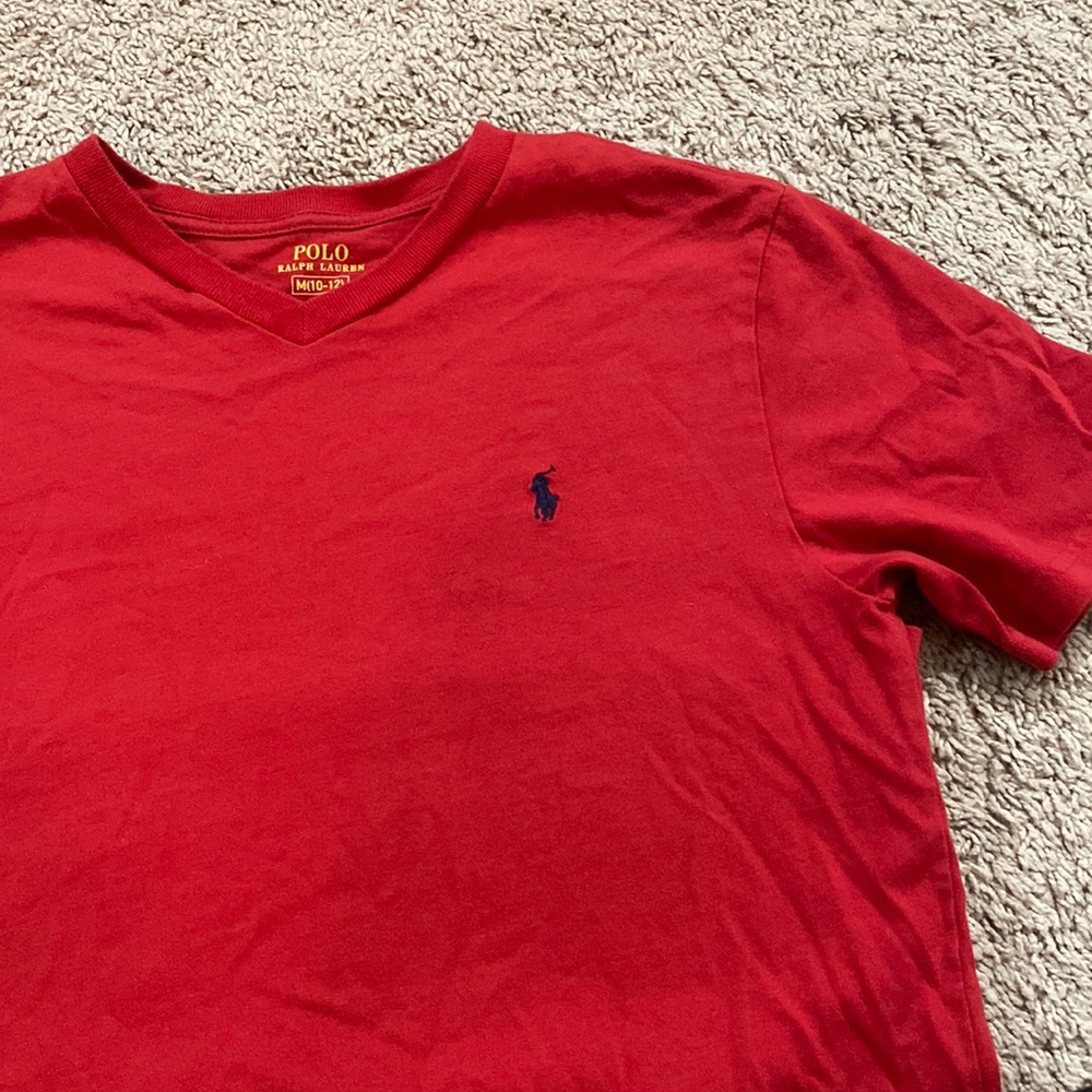 Polo Ralph Lauren red v neck shirt
